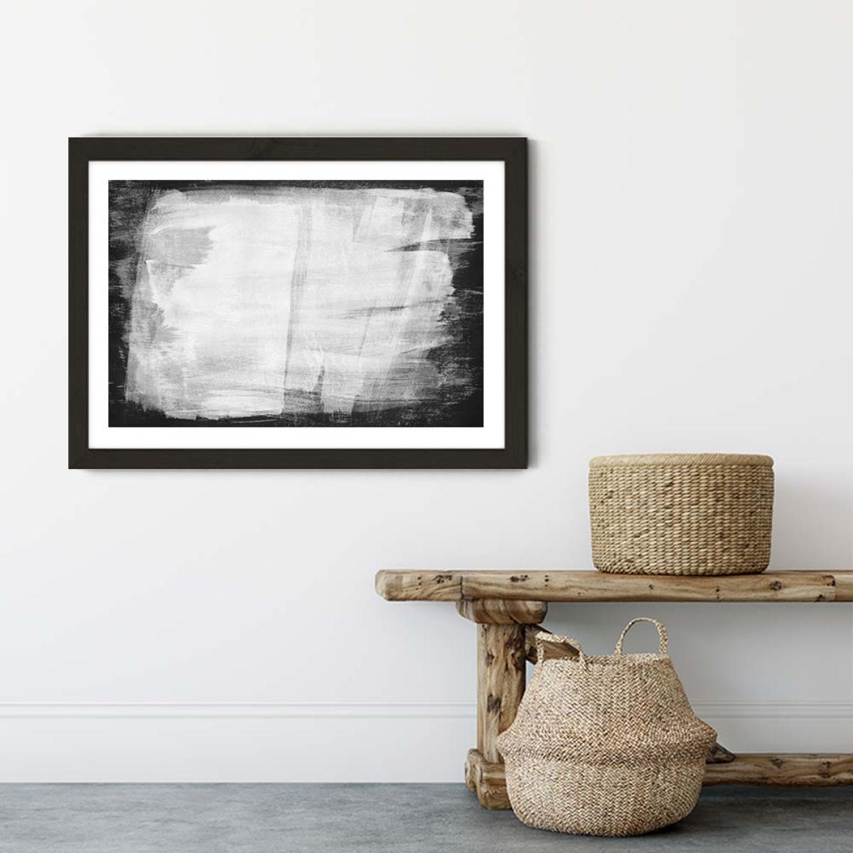 Minimal Abstract Black and White 10 Art Print Black Frame – image 4
