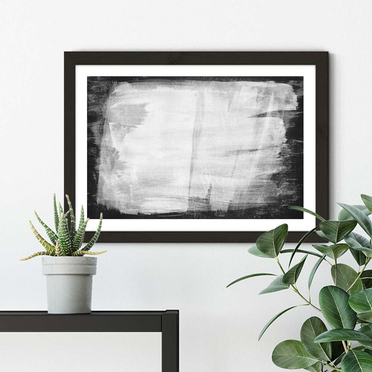 Minimal Abstract Black and White 10 Art Print Black Frame – image 5