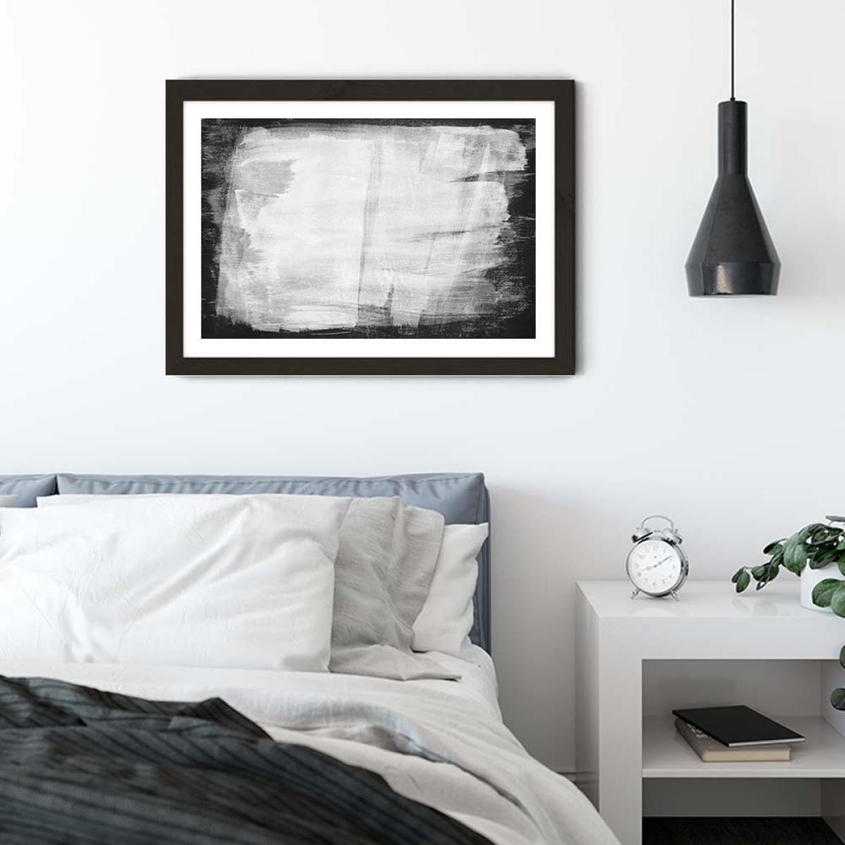 Minimal Abstract Black and White 10 Art Print Black Frame – image 6