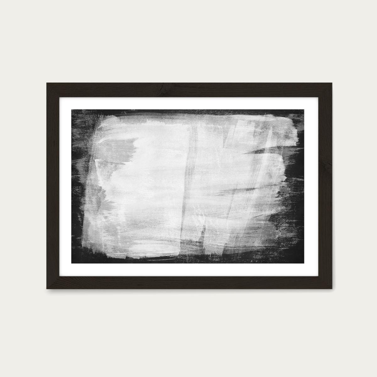 Minimal Abstract Black and White 10 Art Print Black Frame – image 1