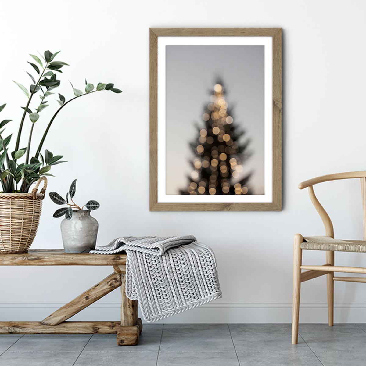 Merry Merry Christmas Art Print Oak Frame – image 3