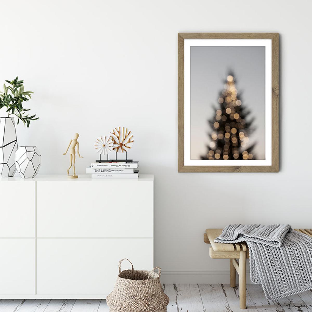 Merry Merry Christmas Art Print Oak Frame – image 4