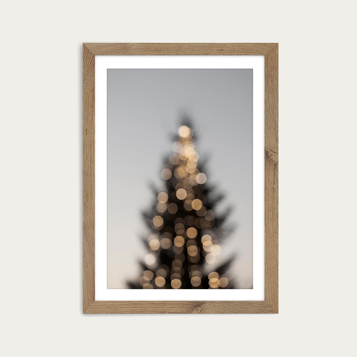 Merry Merry Christmas Art Print Oak Frame – image 1