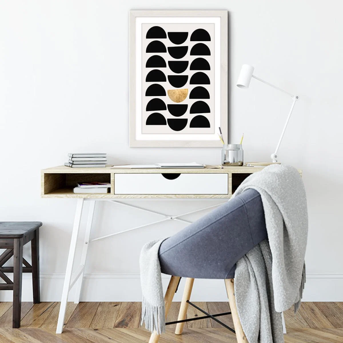 Golden Circle Art Print White Frame – image 4