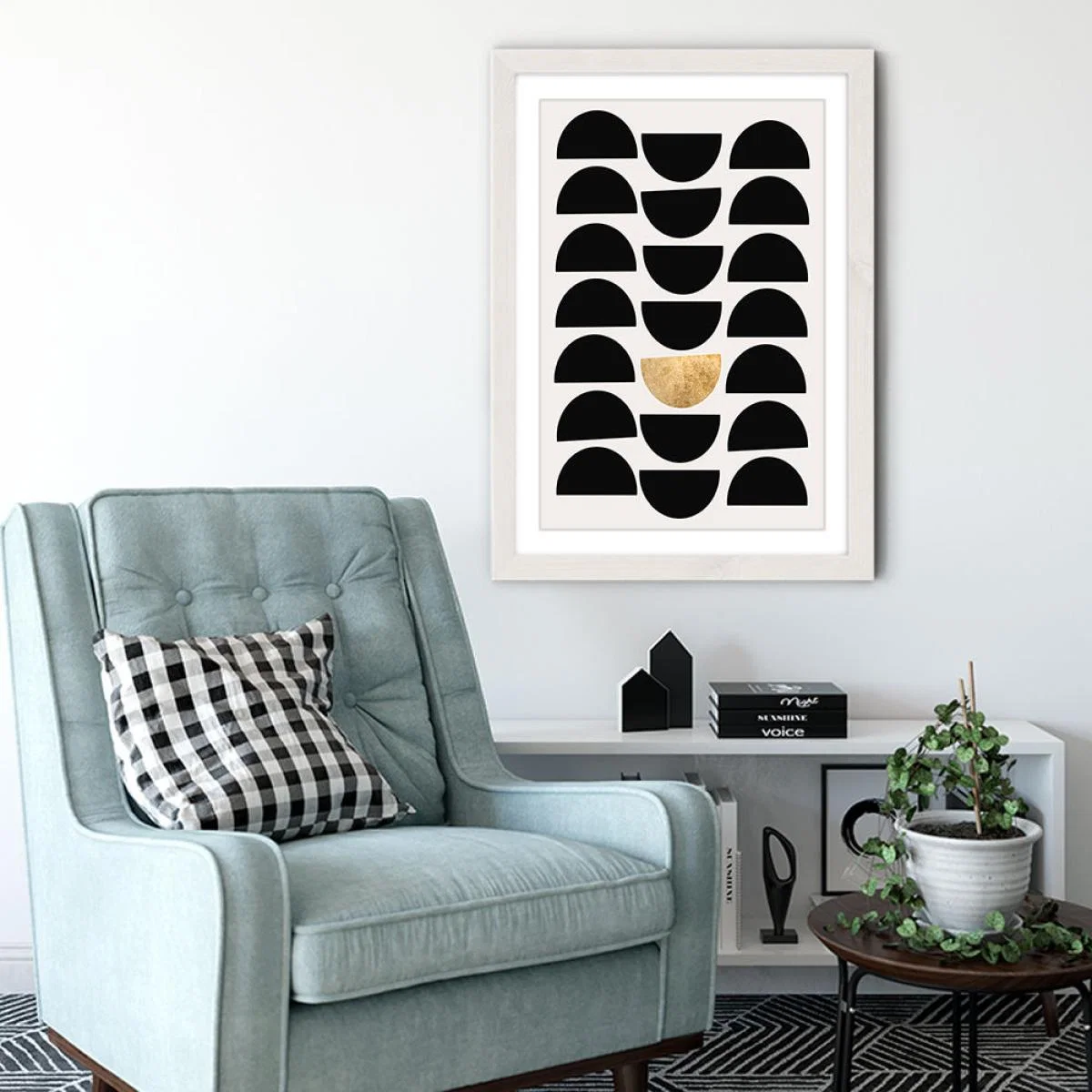 Golden Circle Art Print White Frame – image 5