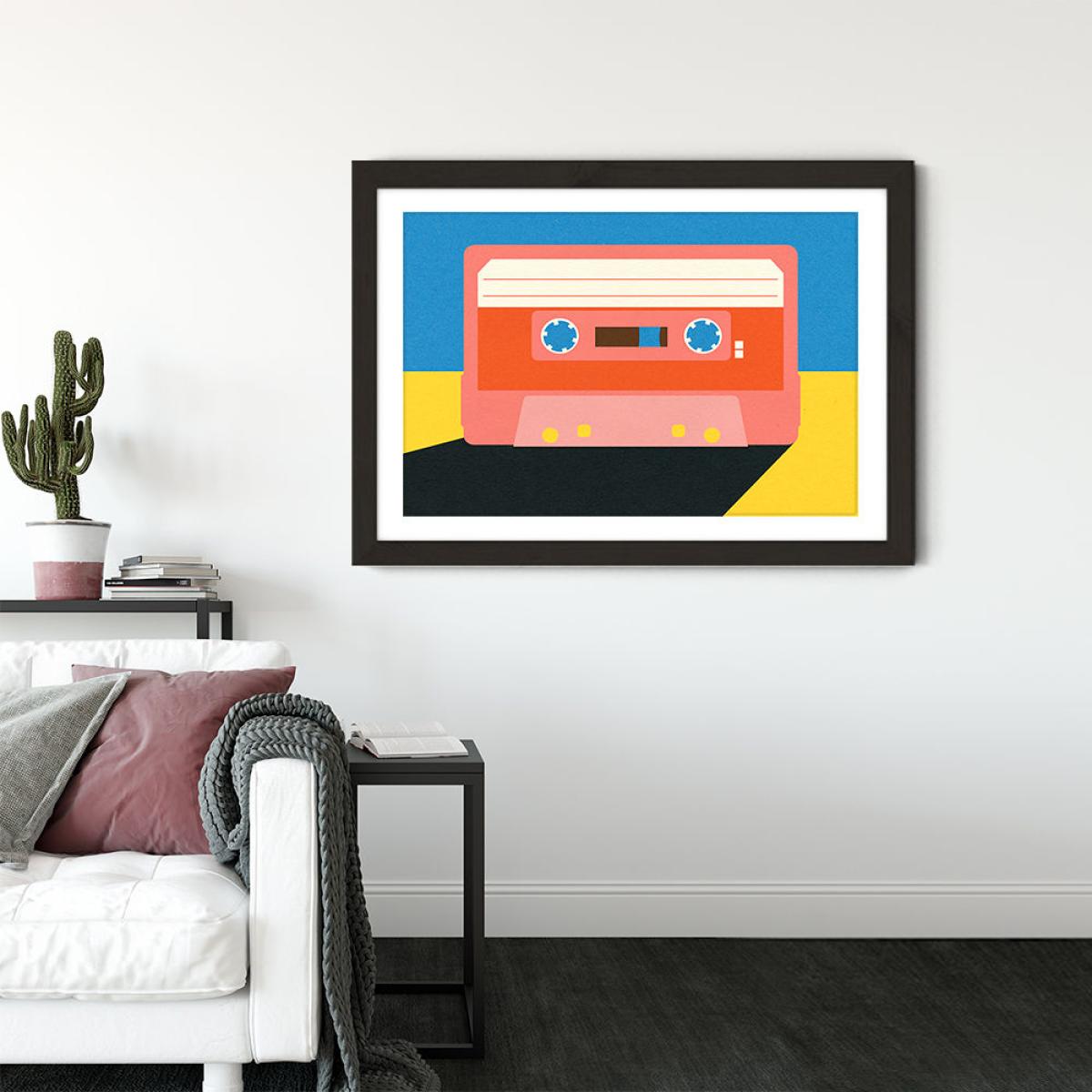 Coral Tape Art Print Black Frame – image 2