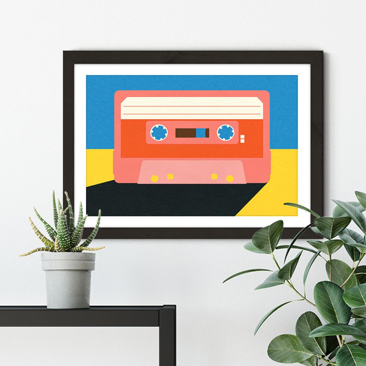 Coral Tape Art Print Black Frame – image 5