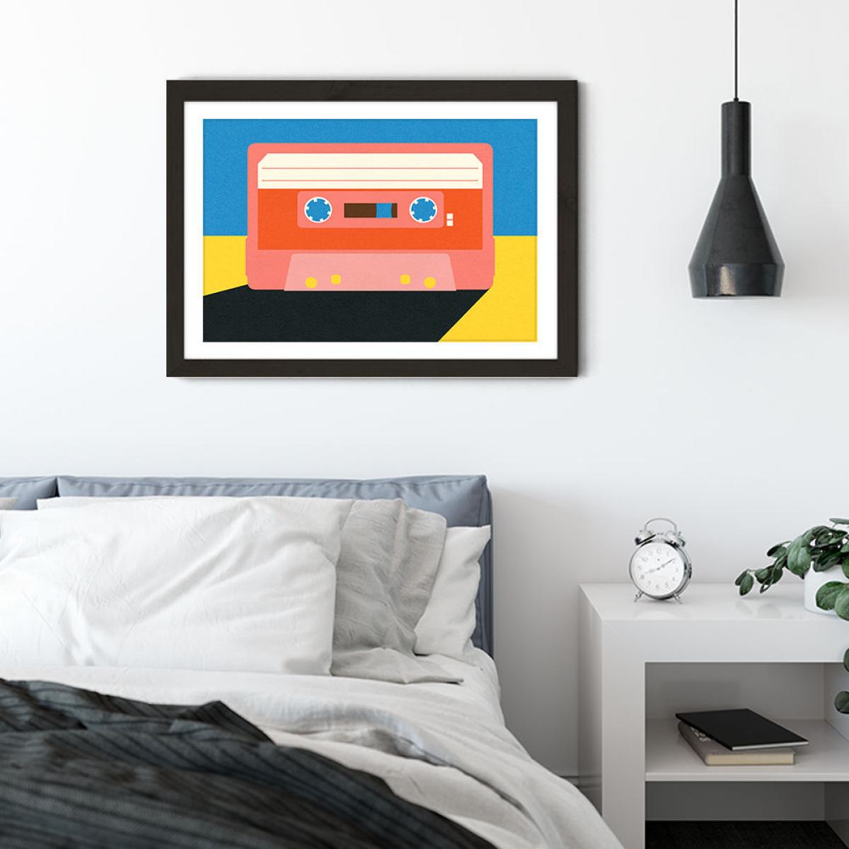 Coral Tape Art Print Black Frame – image 6