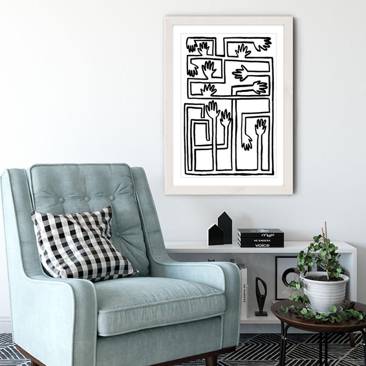 Hand Salad Art Print White Frame – image 7
