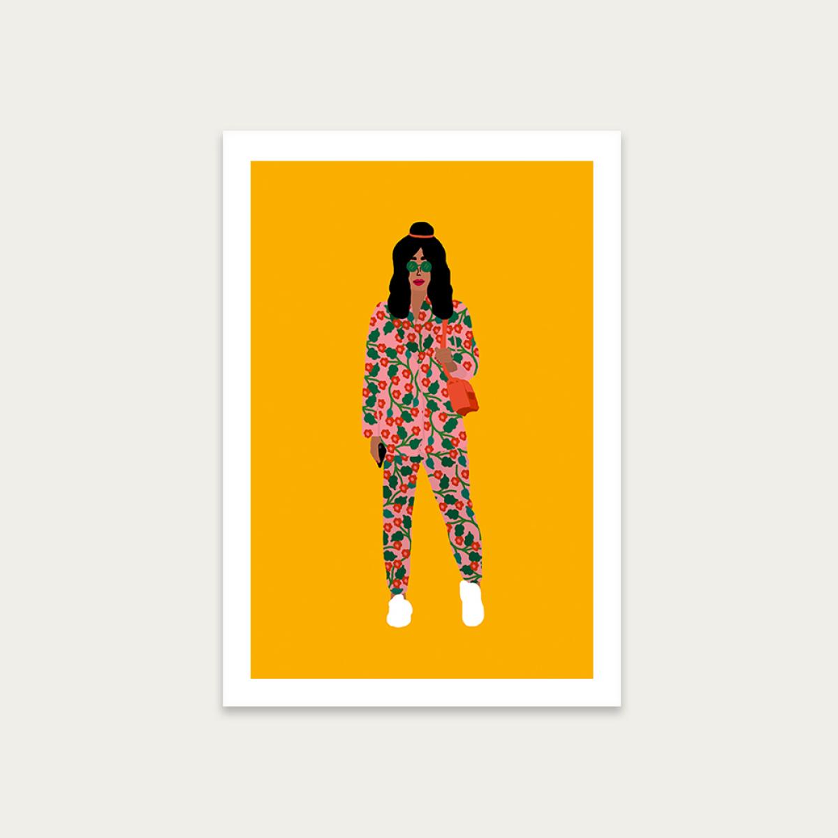 Fashion Week Girl Art Print Unframed