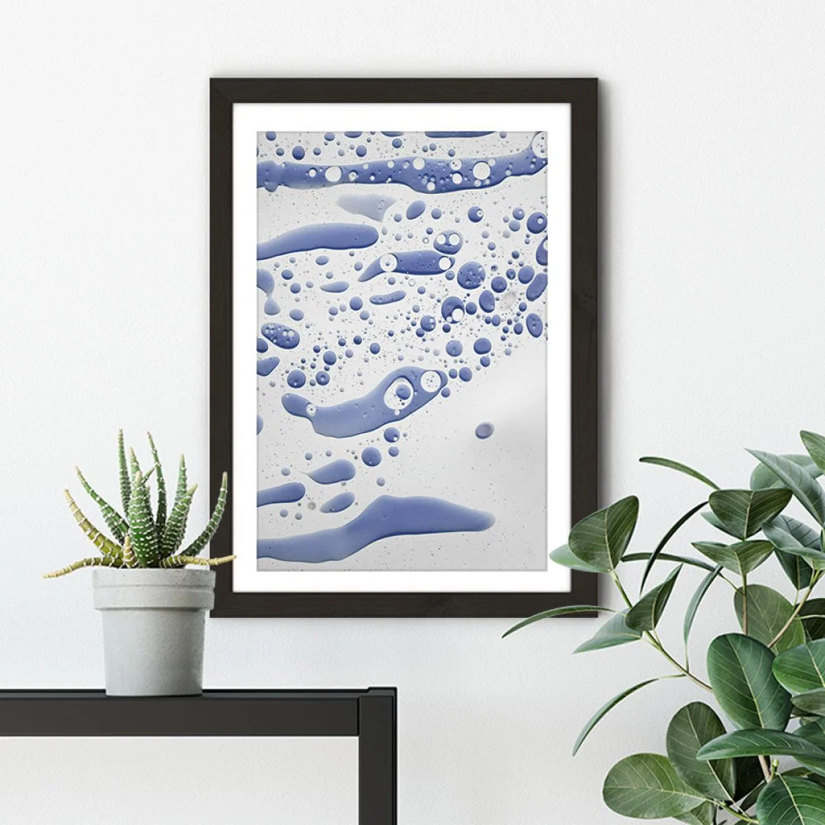 Abstract Colour Confetti – Ink Blue Art Print Black Frame – image 5