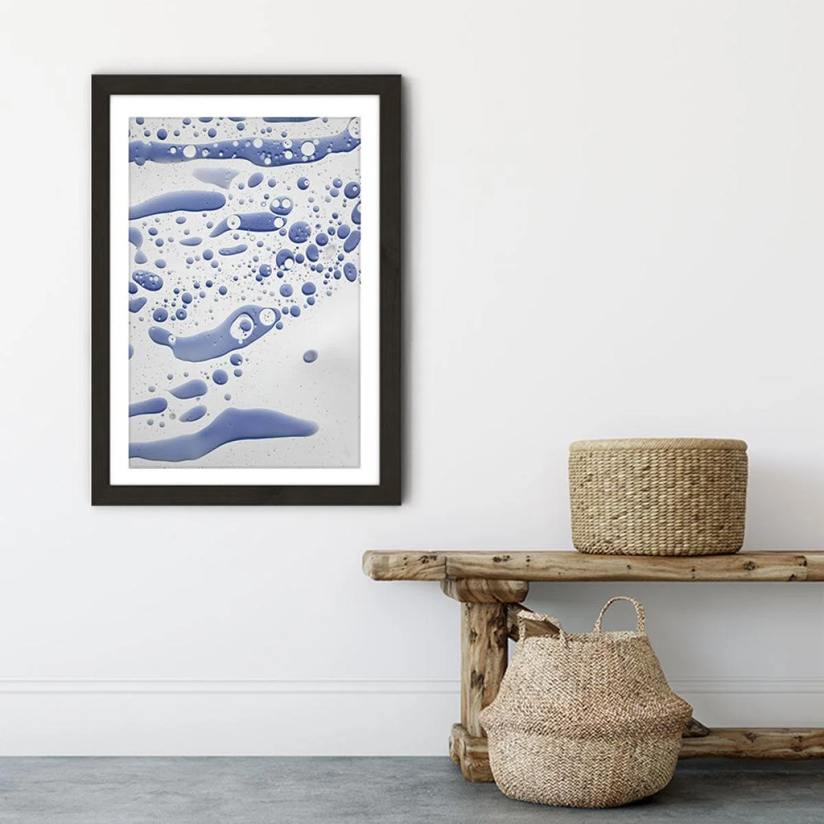 Abstract Colour Confetti – Ink Blue Art Print Black Frame – image 6