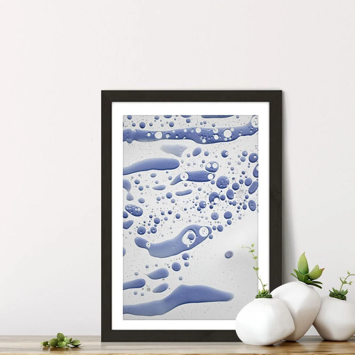 Abstract Colour Confetti – Ink Blue Art Print Black Frame – image 7