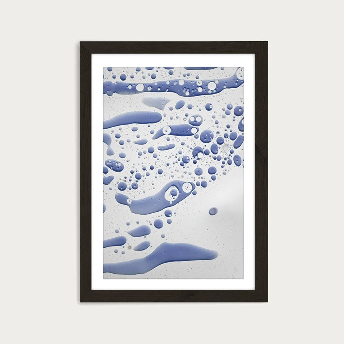 Abstract Colour Confetti – Ink Blue Art Print Black Frame – image 1