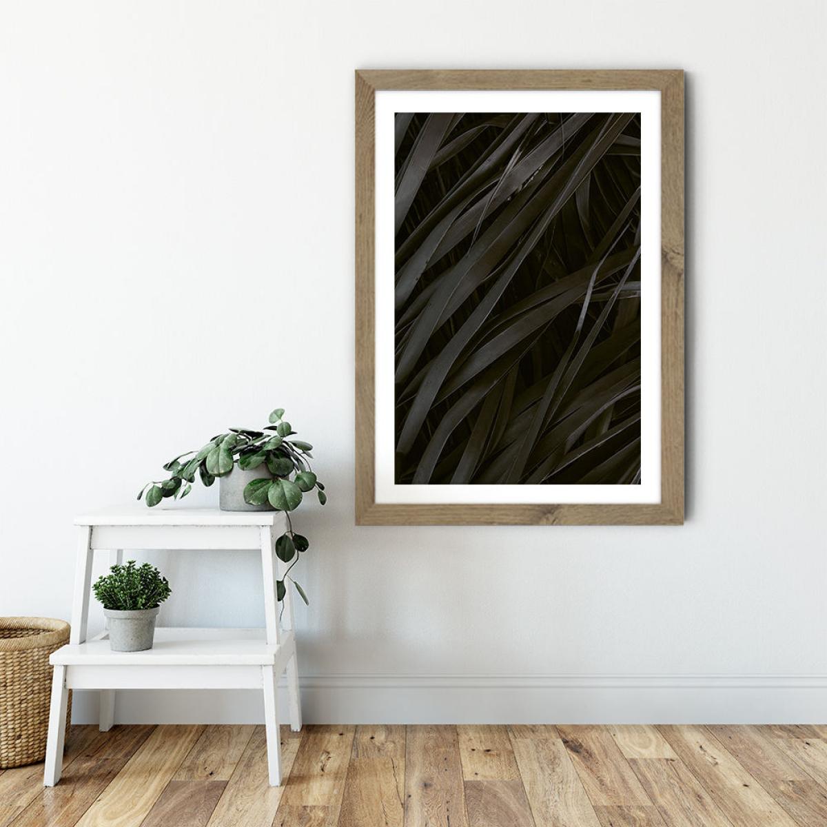 Black Palms Art Print Oak Frame – image 5