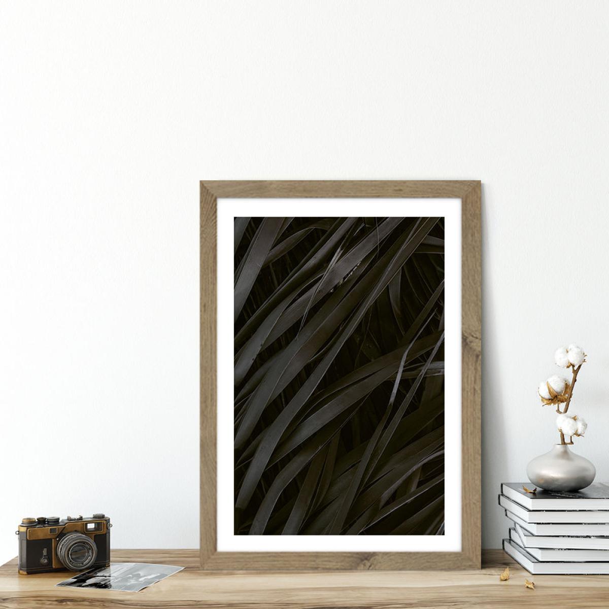 Black Palms Art Print Oak Frame – image 6