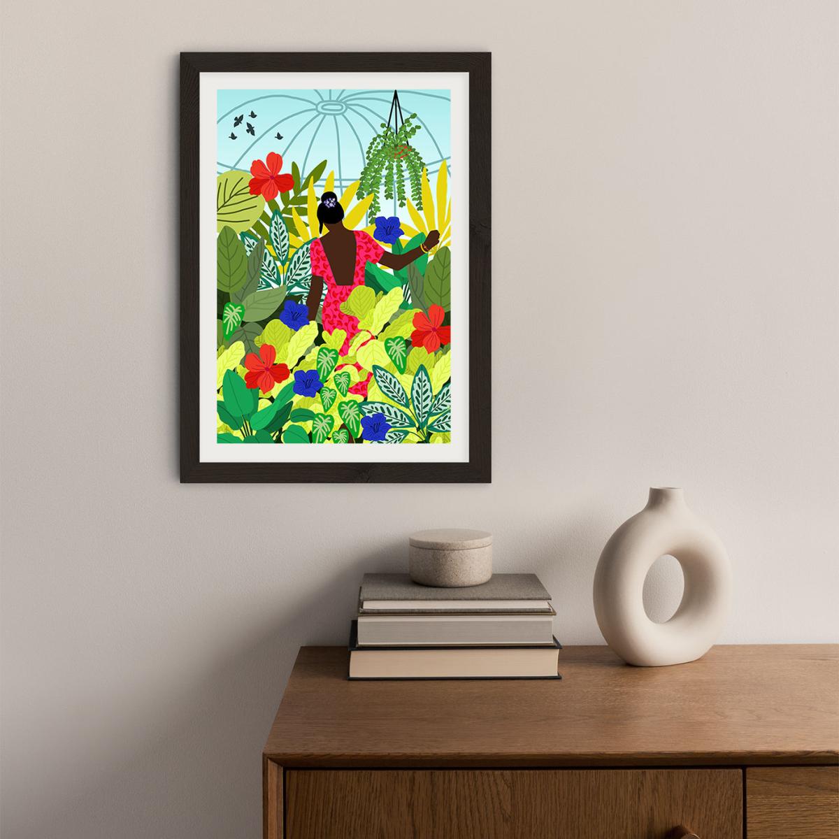 Walking In My Greenhouse Art Print Black Frame – image 3