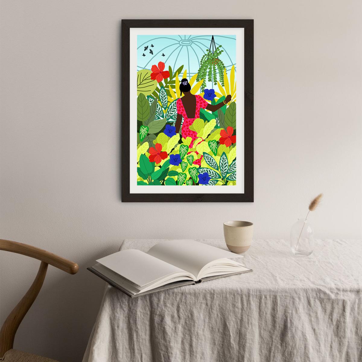 Walking In My Greenhouse Art Print Black Frame – image 4