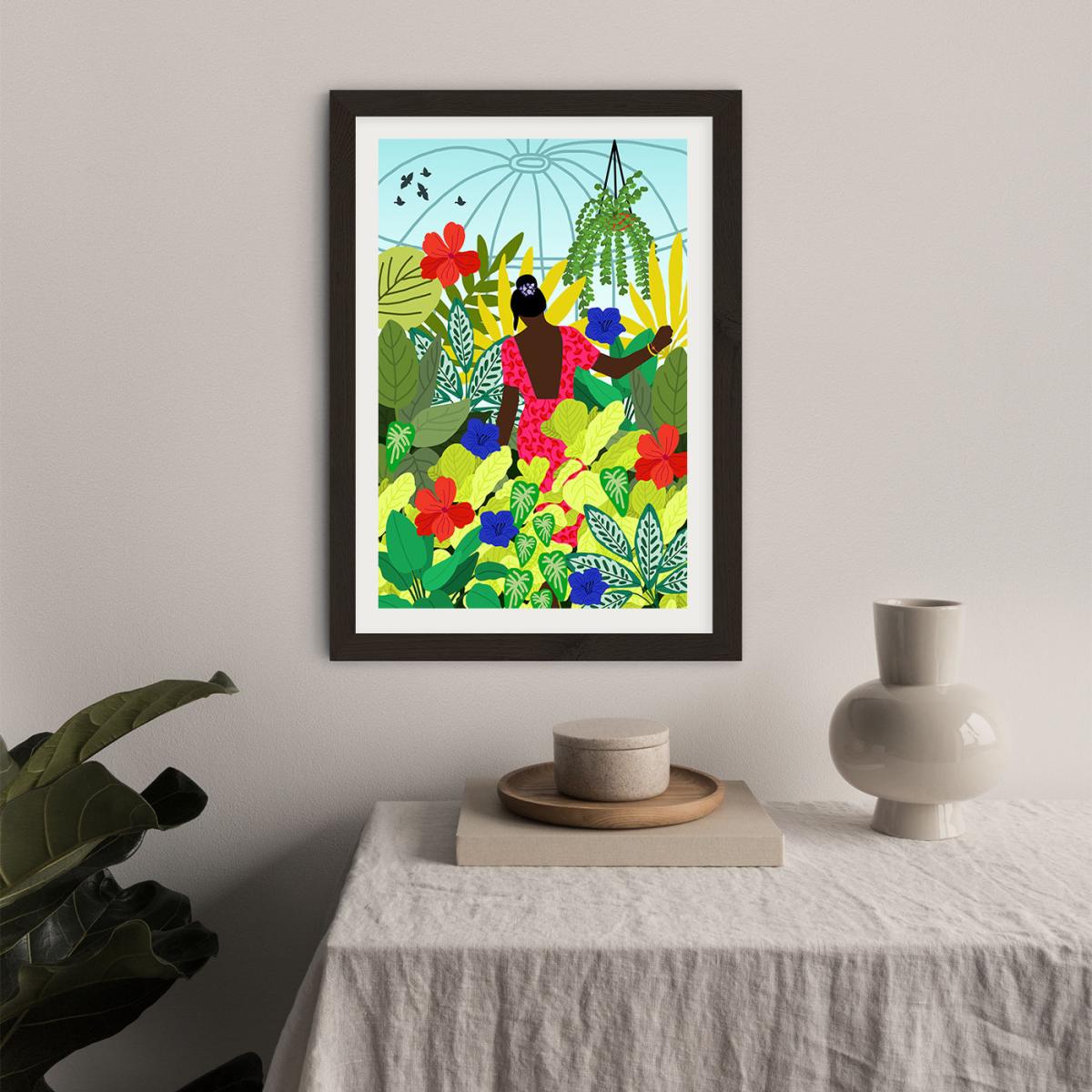 Walking In My Greenhouse Art Print Black Frame – image 5