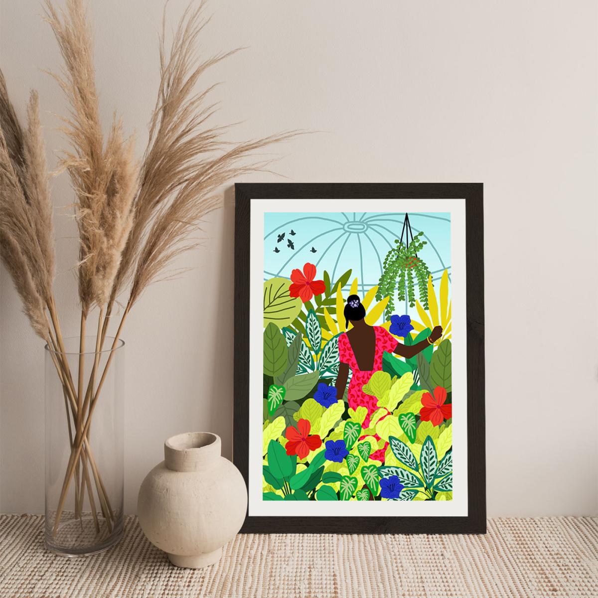 Walking In My Greenhouse Art Print Black Frame – image 7
