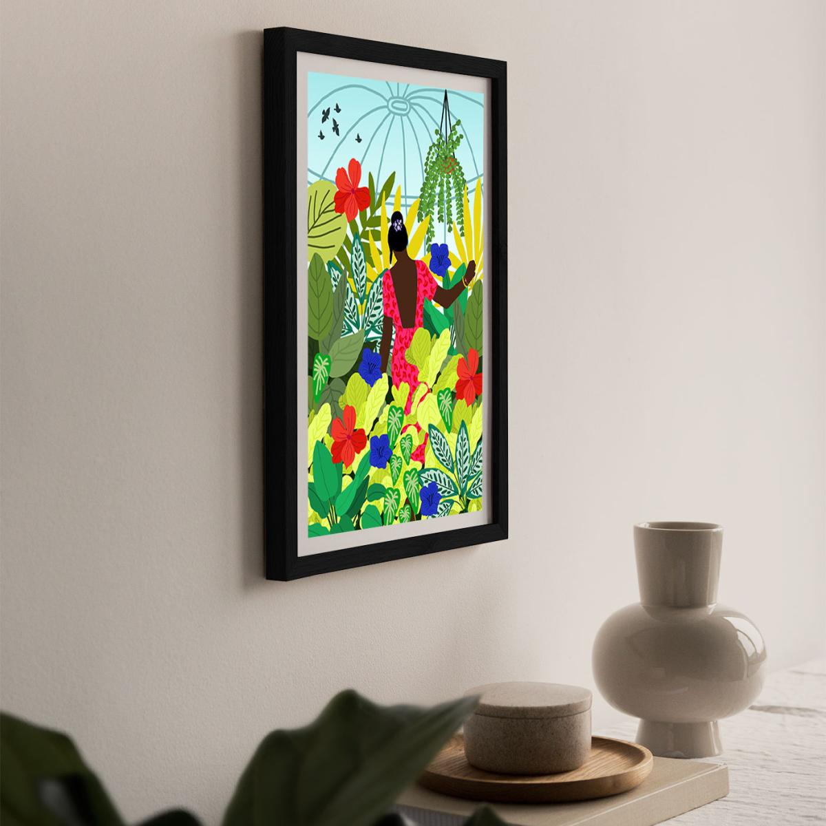 Walking In My Greenhouse Art Print Black Frame – image 8