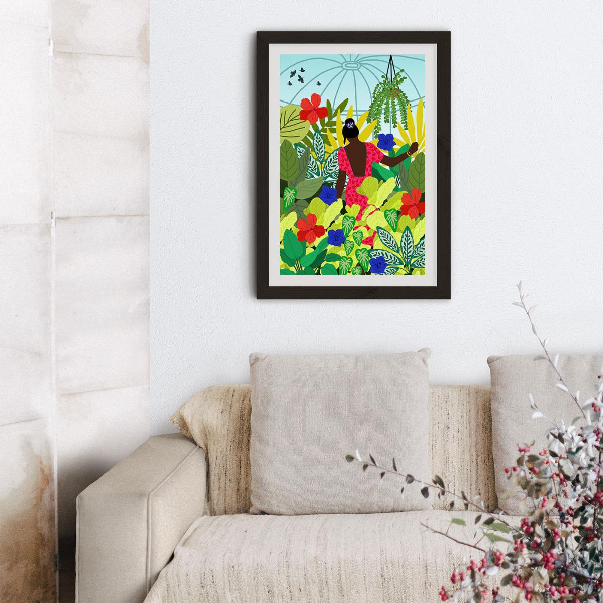 Walking In My Greenhouse Art Print Black Frame – image 10