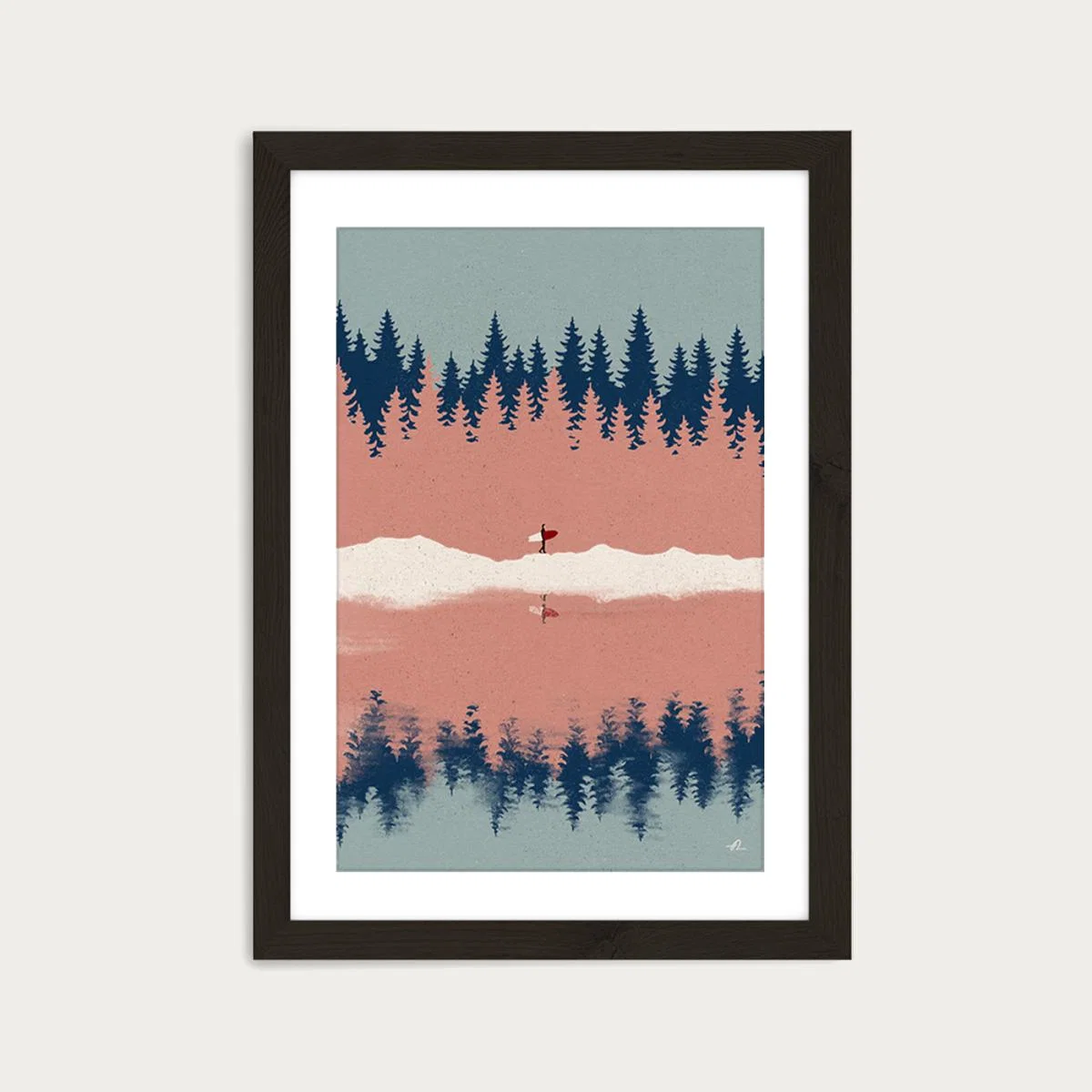 No Palmtrees Art Print Black Frame