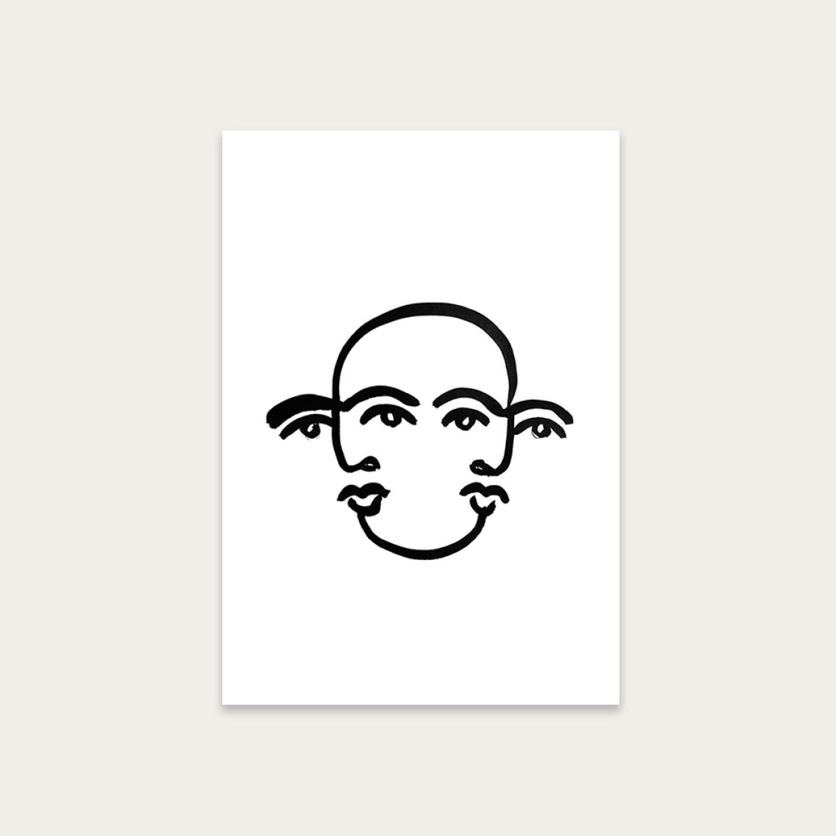 Merged Faces III Art Print Unframed