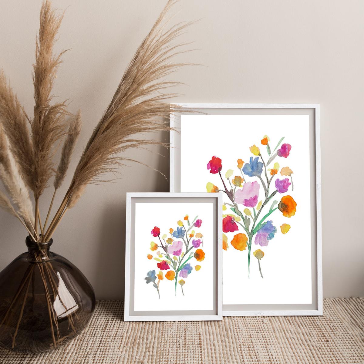 Arrangement Of Water Flowers Art Print White Frame – image 11