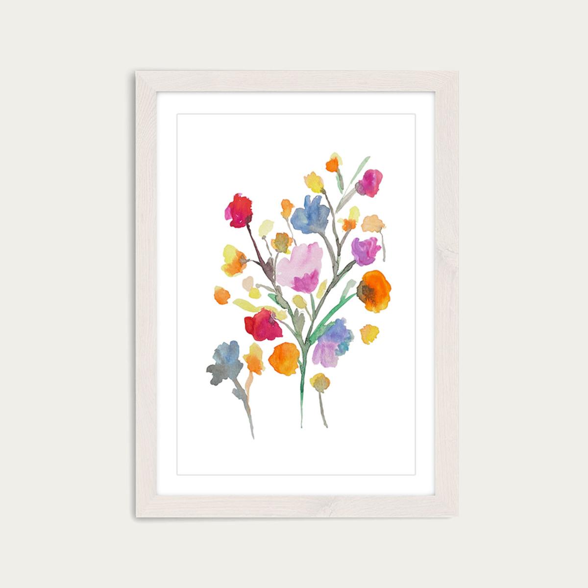 Arrangement Of Water Flowers Art Print White Frame – image 4