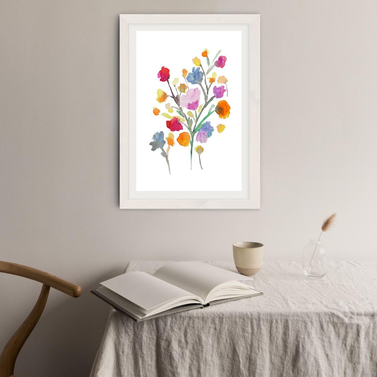 Arrangement Of Water Flowers Art Print White Frame – image 7