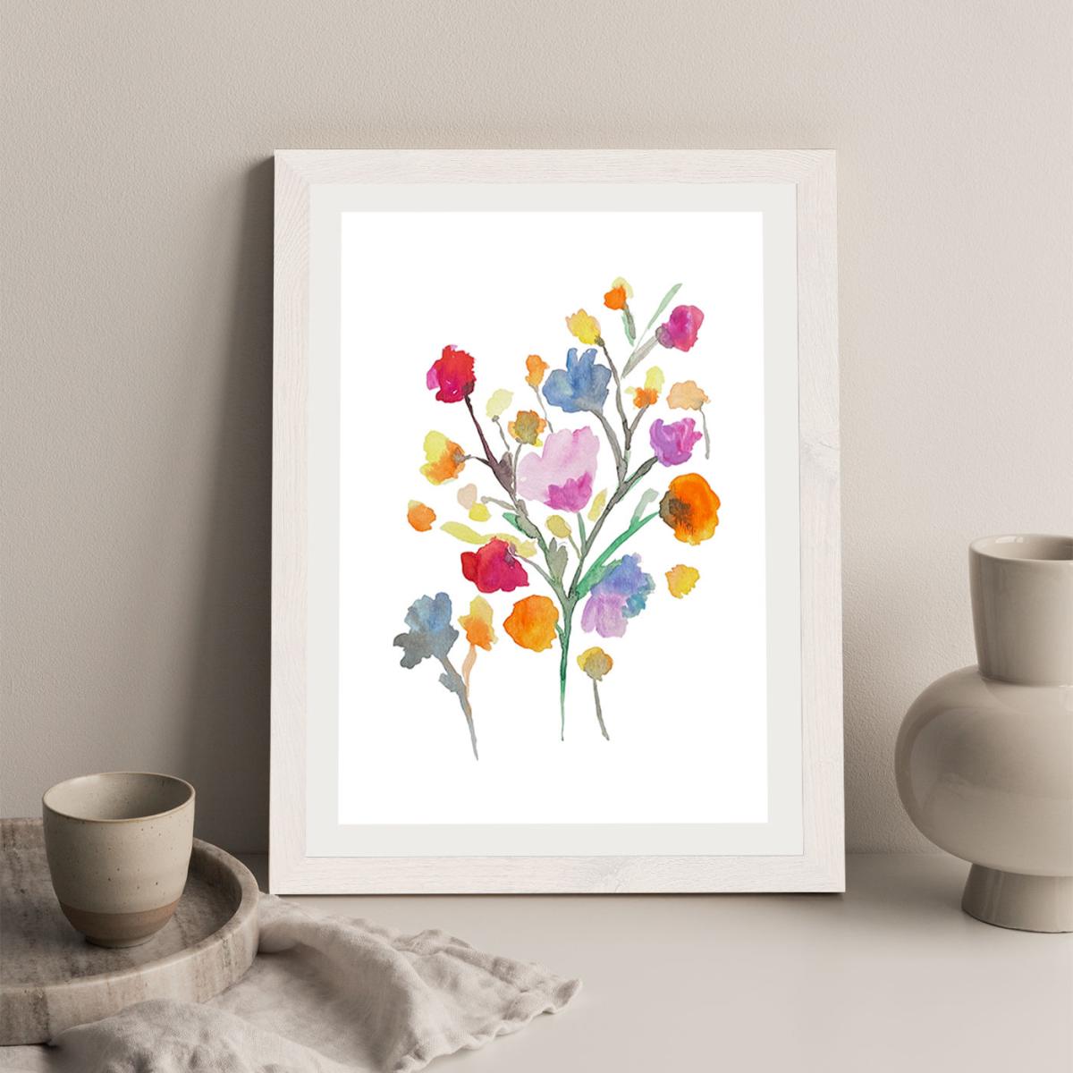 Arrangement Of Water Flowers Art Print White Frame – image 8