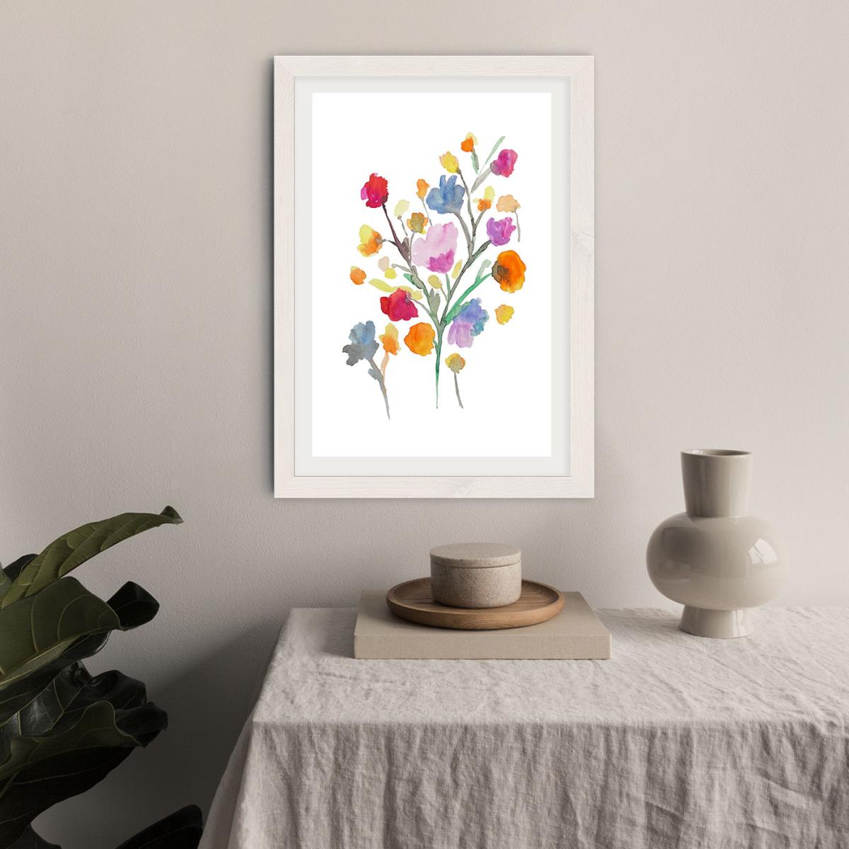 Arrangement Of Water Flowers Art Print White Frame – image 9