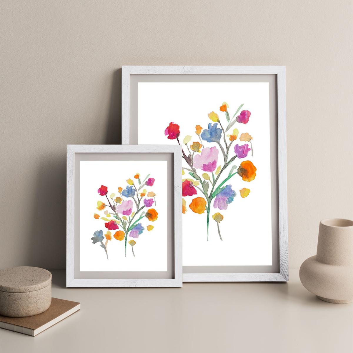 Arrangement Of Water Flowers Art Print White Frame – image 10