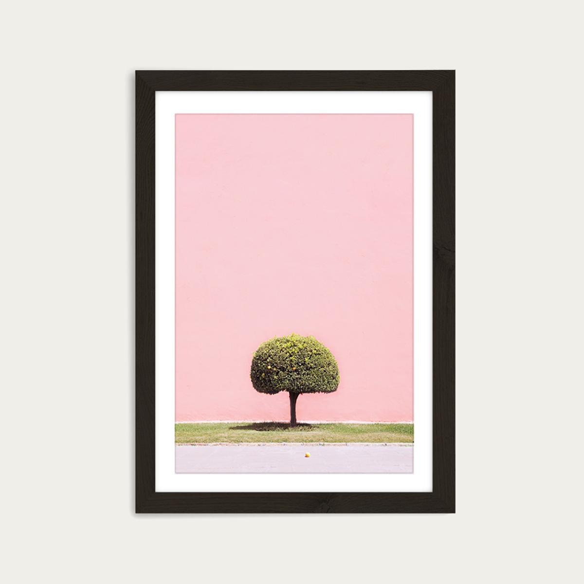 Orange Tree Art Print Black Frame – image 1