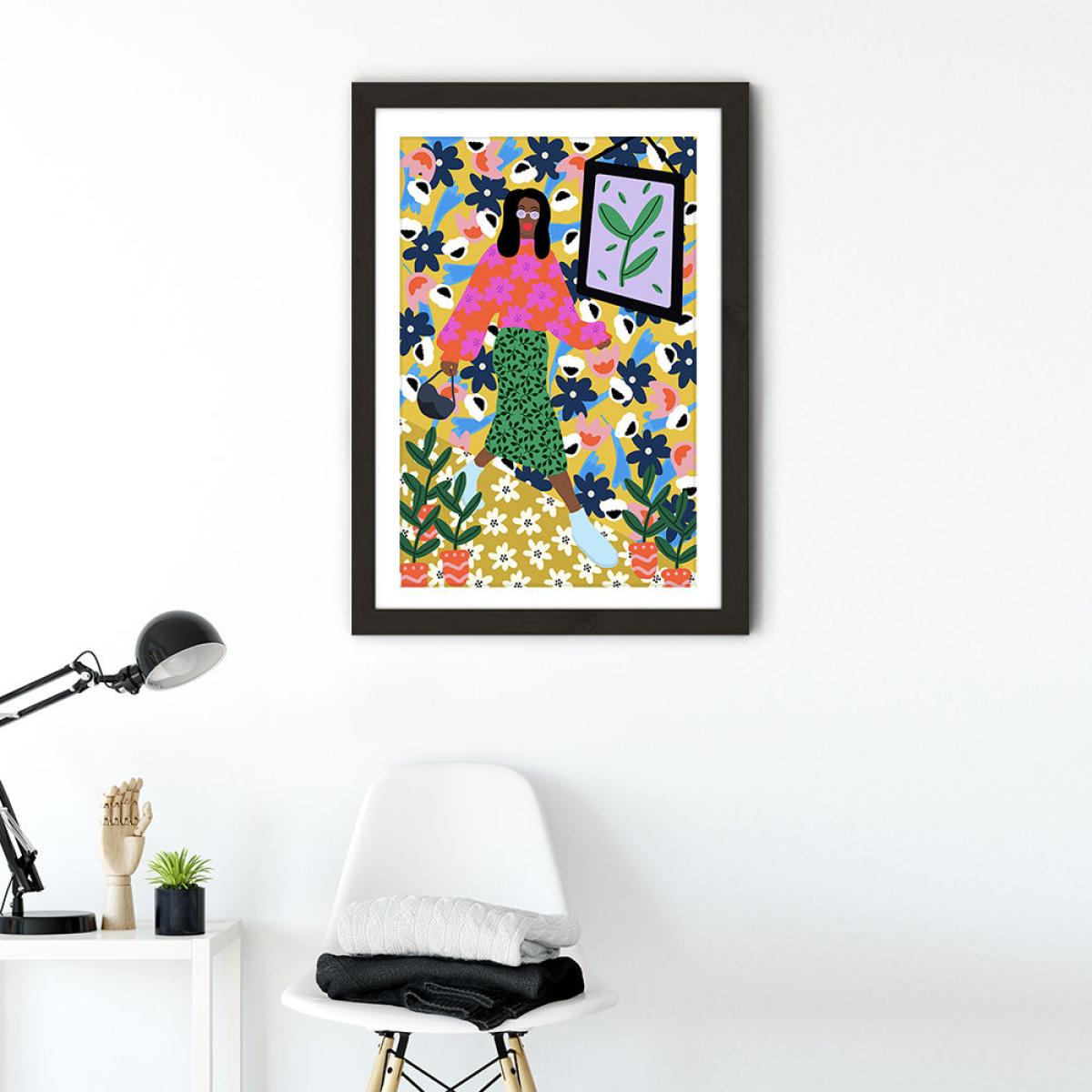 I'm Waking Up Happy Everyday Art Print Black Frame – image 2