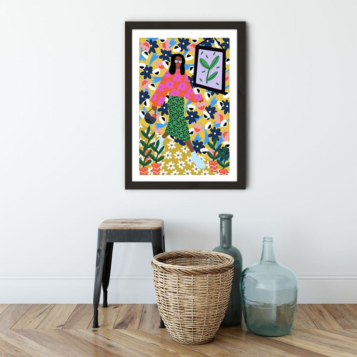 I'm Waking Up Happy Everyday Art Print Black Frame – image 3