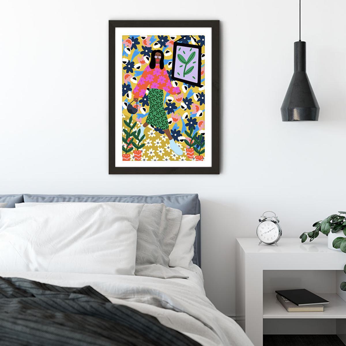 I'm Waking Up Happy Everyday Art Print Black Frame – image 4
