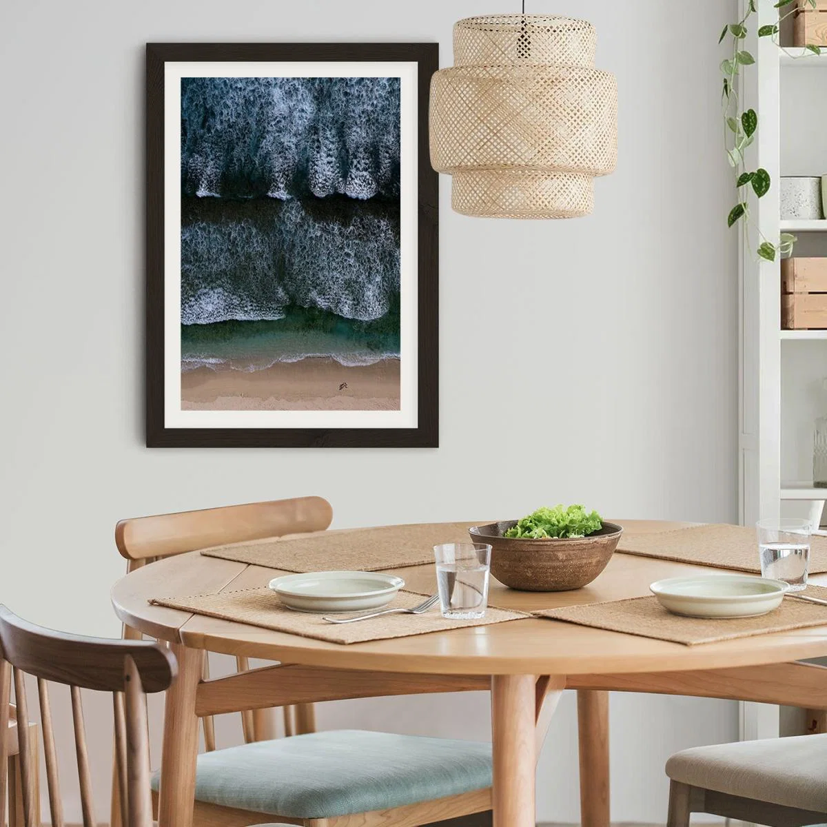 The Walk on a Calm Beach Art Print Black Frame – image 8