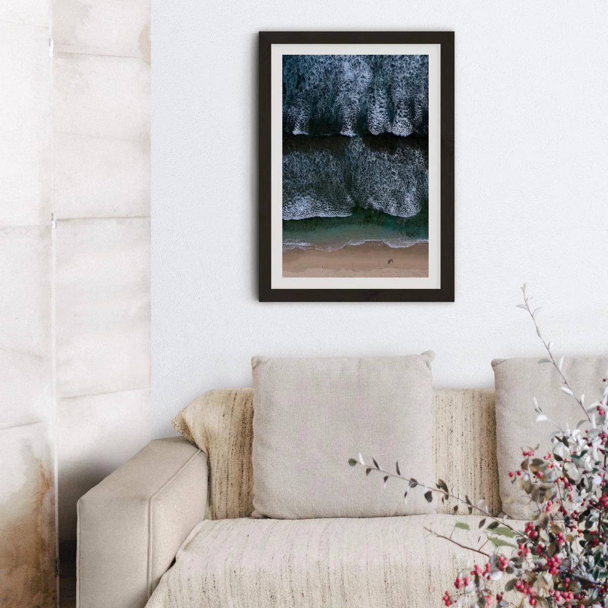 The Walk on a Calm Beach Art Print Black Frame – image 10