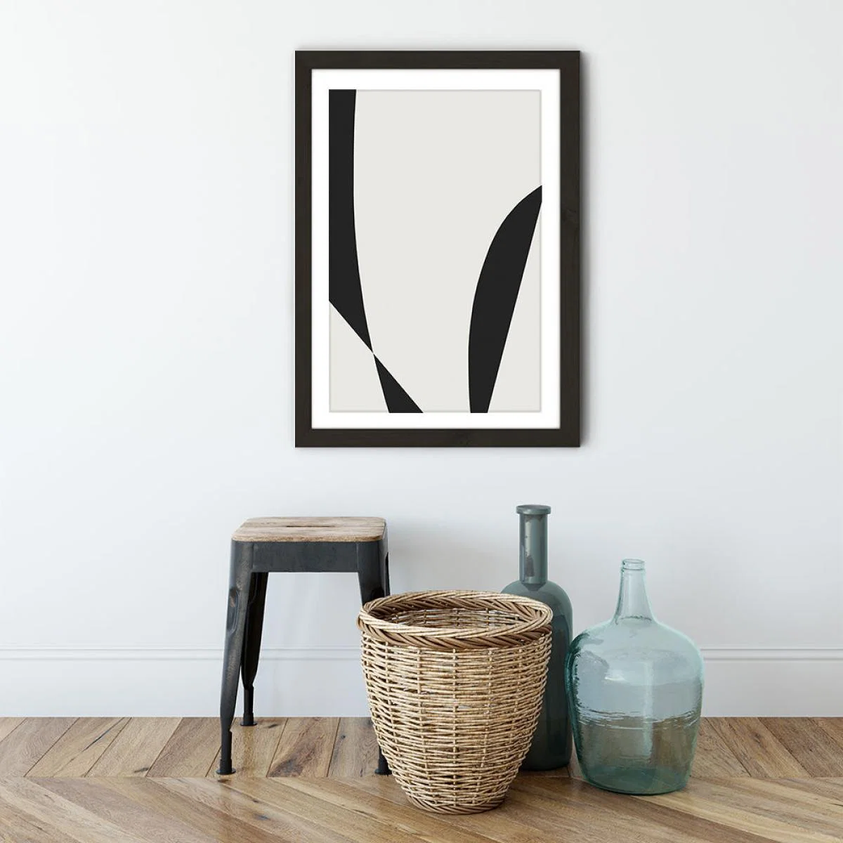 Minimal Black III Art Print Black Frame – image 2