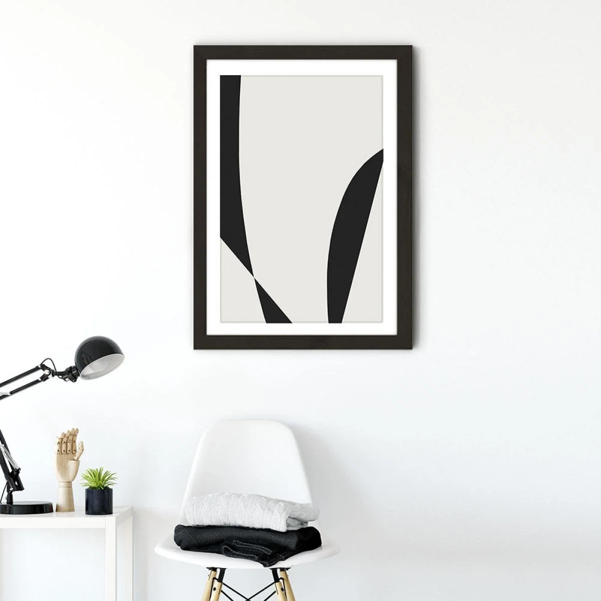 Minimal Black III Art Print Black Frame – image 3
