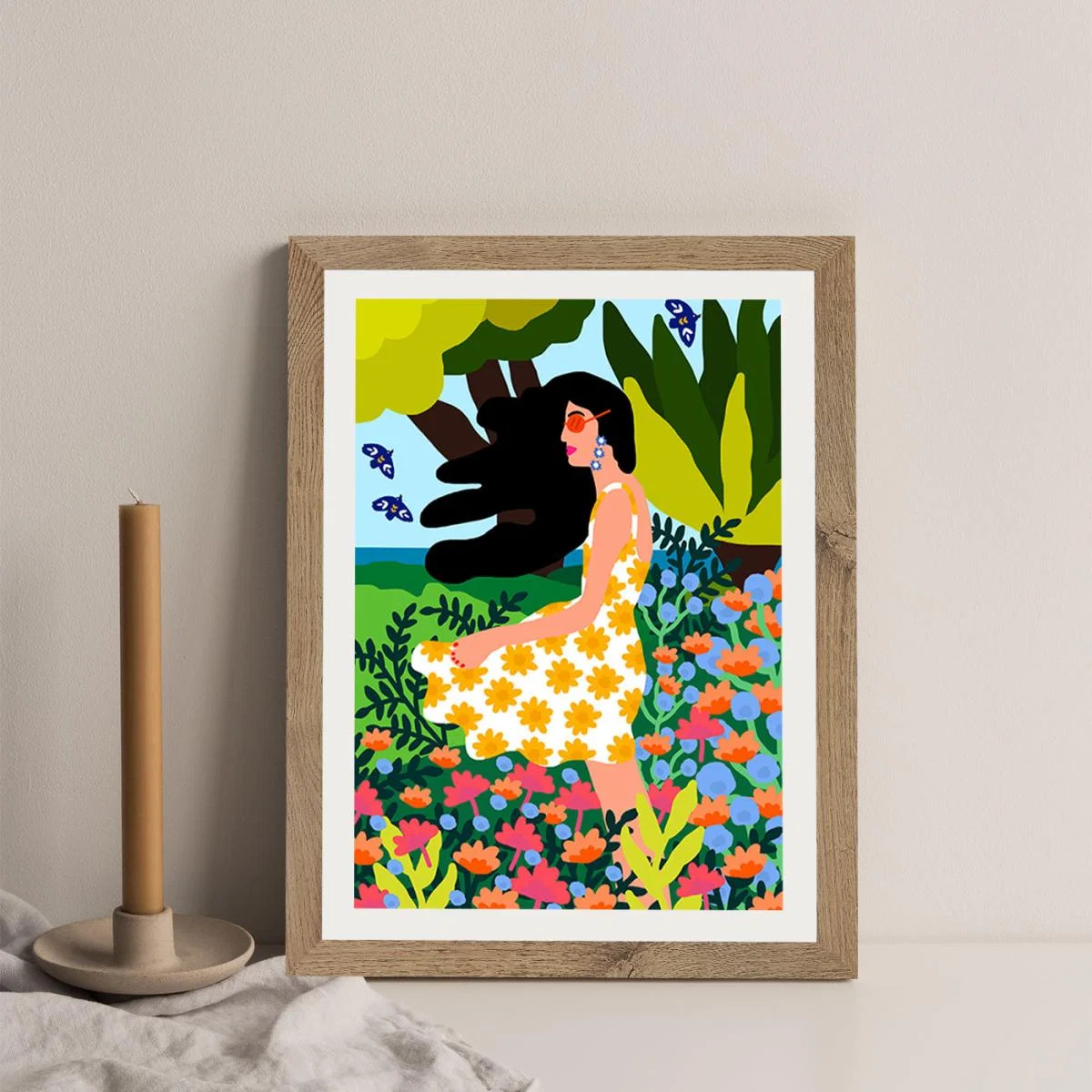 I Like The Wind Art Print Oak Frame – image 3