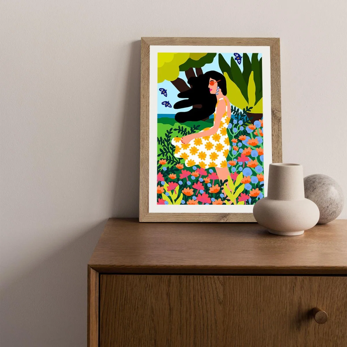 I Like The Wind Art Print Oak Frame – image 4