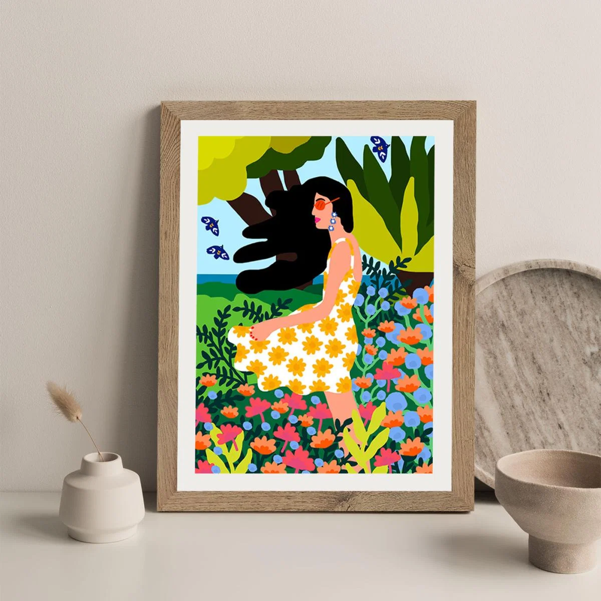 I Like The Wind Art Print Oak Frame – image 6