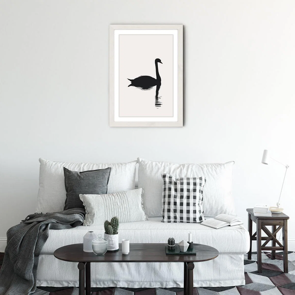 The Swan II Art Print White Frame – image 2