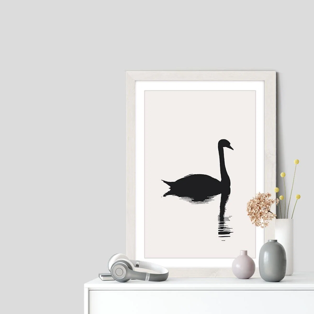 The Swan II Art Print White Frame – image 5
