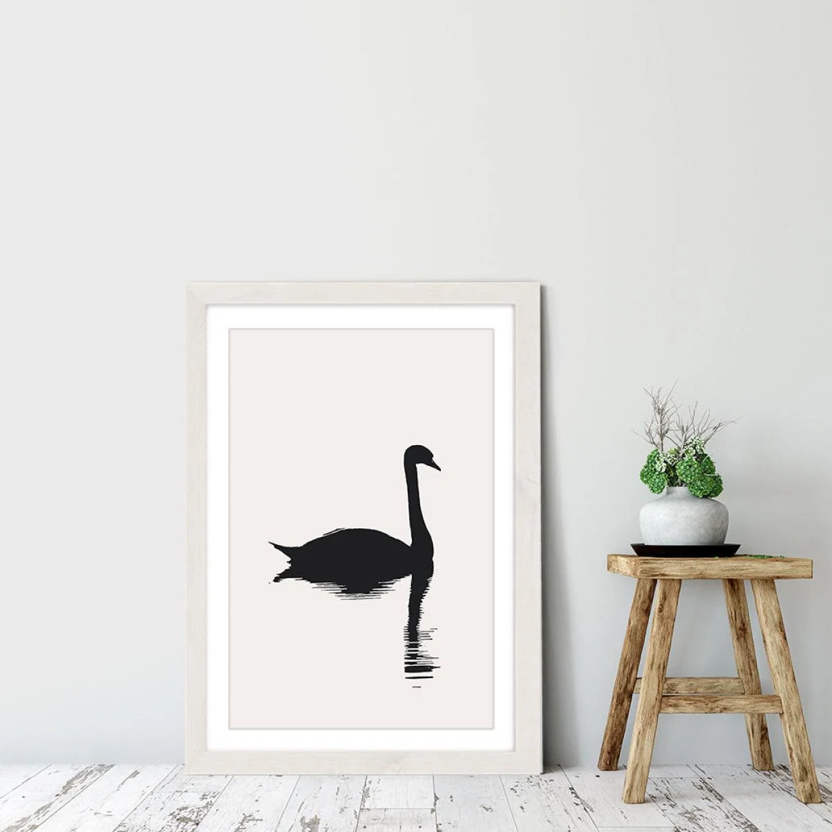 The Swan II Art Print White Frame – image 6
