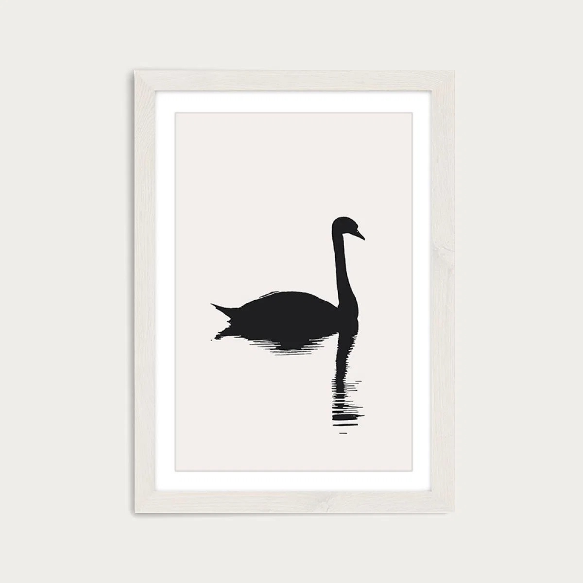 The Swan II Art Print White Frame – image 1