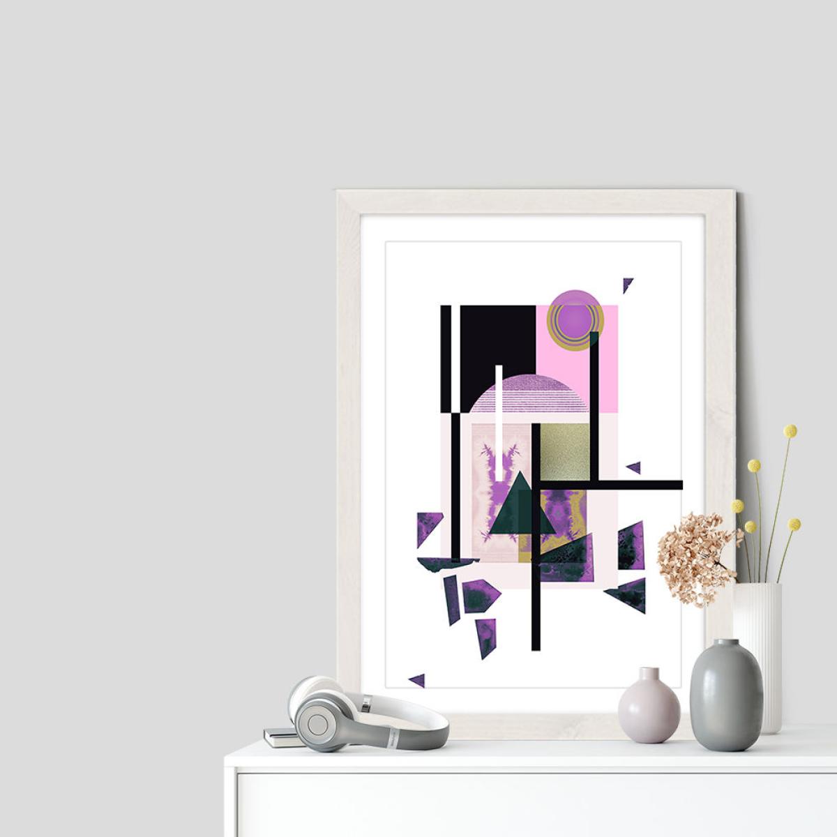 Psychedelic Gold Art Print White Frame – image 5
